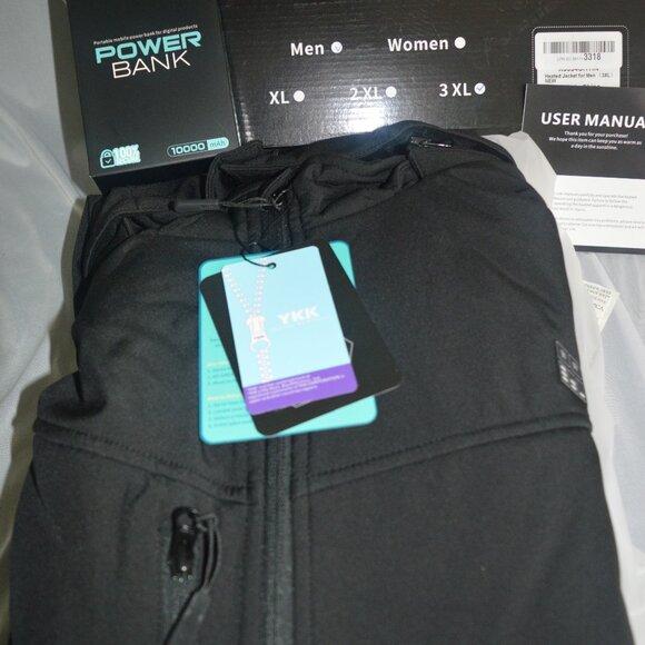 Men`s Heated coat new with battery pack and soft hood water resistant - Picture 1 of 4